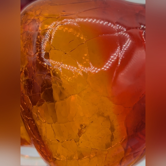 Two Hand Blown Crackle Glass Creamers/Small Pitcher vintage - Picture 7 of 9